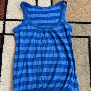 Blue Striped Women's Tank Top
